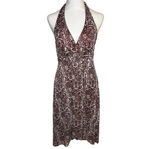 Speechless Y2K Halter High-Low Maxi Dress Red Paisley Floral Size Medium Cottage